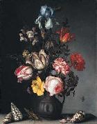 Balthasar van der Ast Flowers in a Vase with Shells and Insects